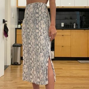 american eagle snake print midi skirt